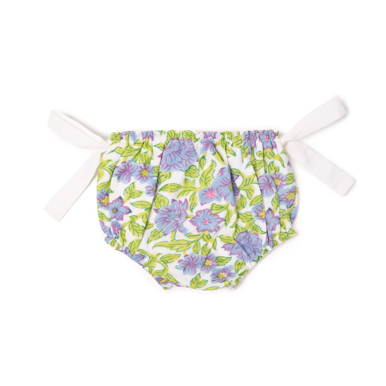 "KNOTTY" in green and duck blue floral with white bows - Thelmaandleah