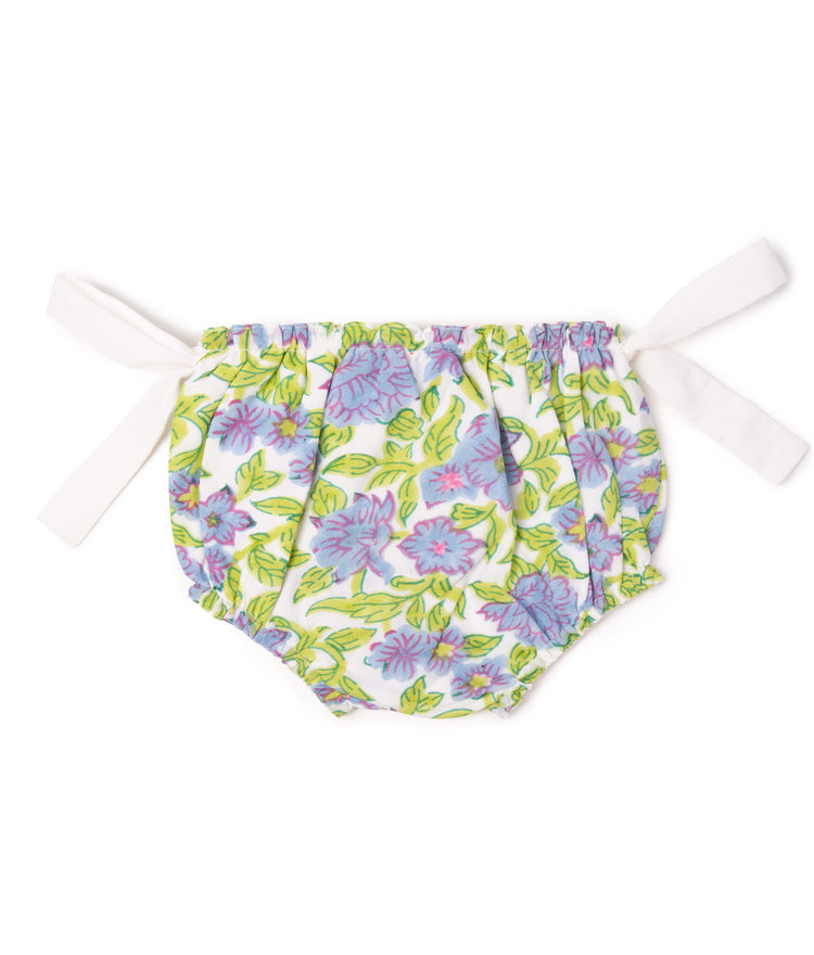 "KNOTTY" in green and duck blue floral with white bows - Thelmaandleah